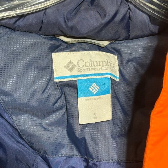 Columbia Boys Jacket Size S (8) Orange Navy Hooded Insulated Winter - Picture 4 of 8